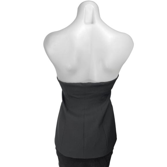 Zara Black Strapless Sleeveless Button Bustier Corset Bandeau Tube Tank Top XS - Picture 2 of 5